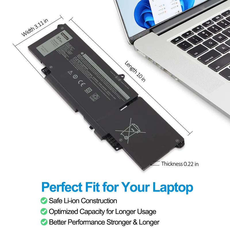 66DWX Battery Replacement For Dell Latitude 7340 7350 7440 7450 7640 7650 Series