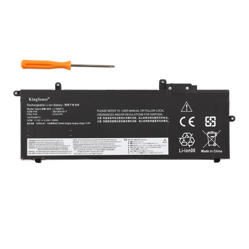L17L6P71 Battery for Lenovo ThinkPad X280 Series — 11.4V 48Wh