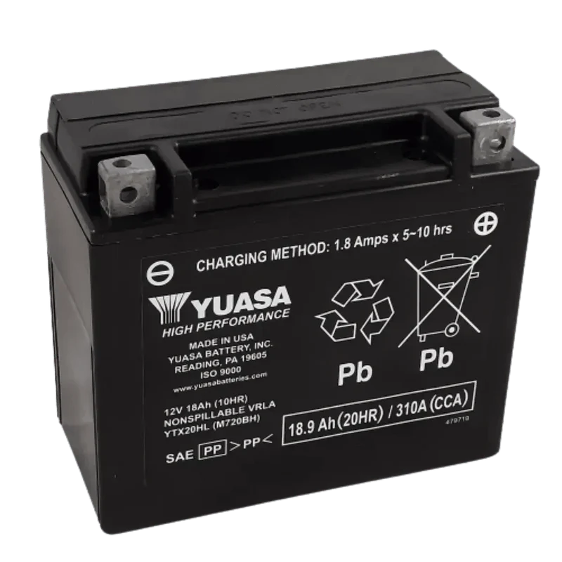 Batterie Yuasa YTX20HL 12 V AGM prête à l’emploi