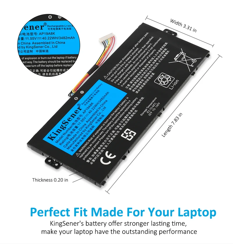 AP19A8K Laptop Battery For Acer Chromebook Spin 311 CP311-1H CP311-1HN Series | US Stock