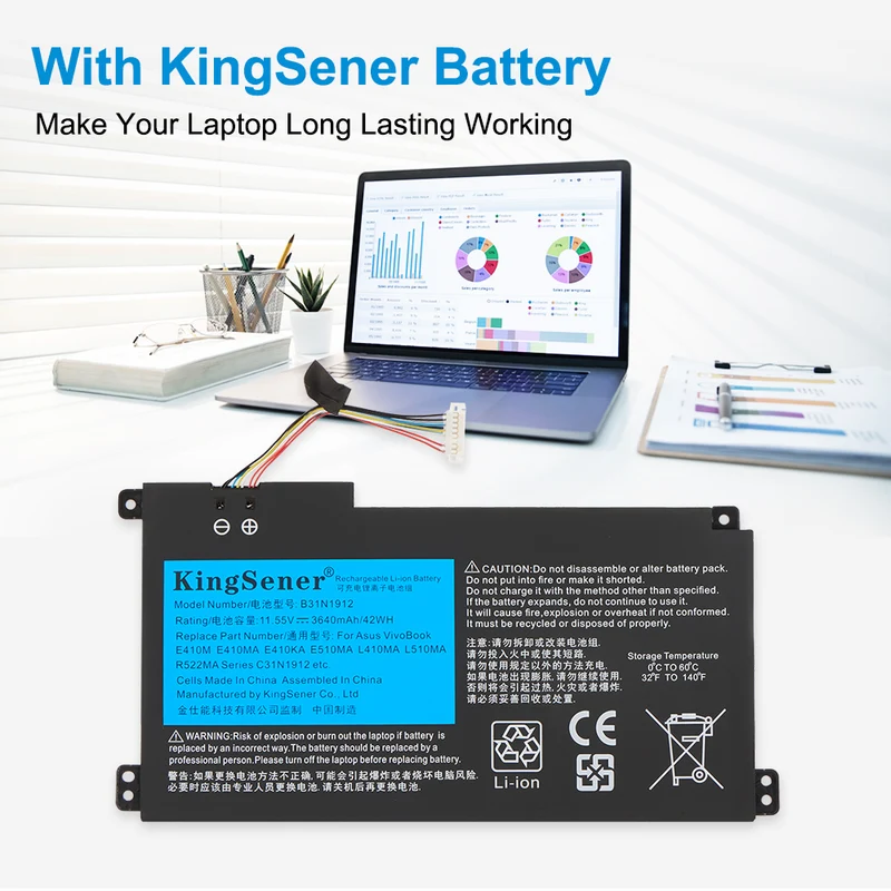 B31N1912 Battery For ASUS VivoBook 14 E410MA L410MA Series | US Stock