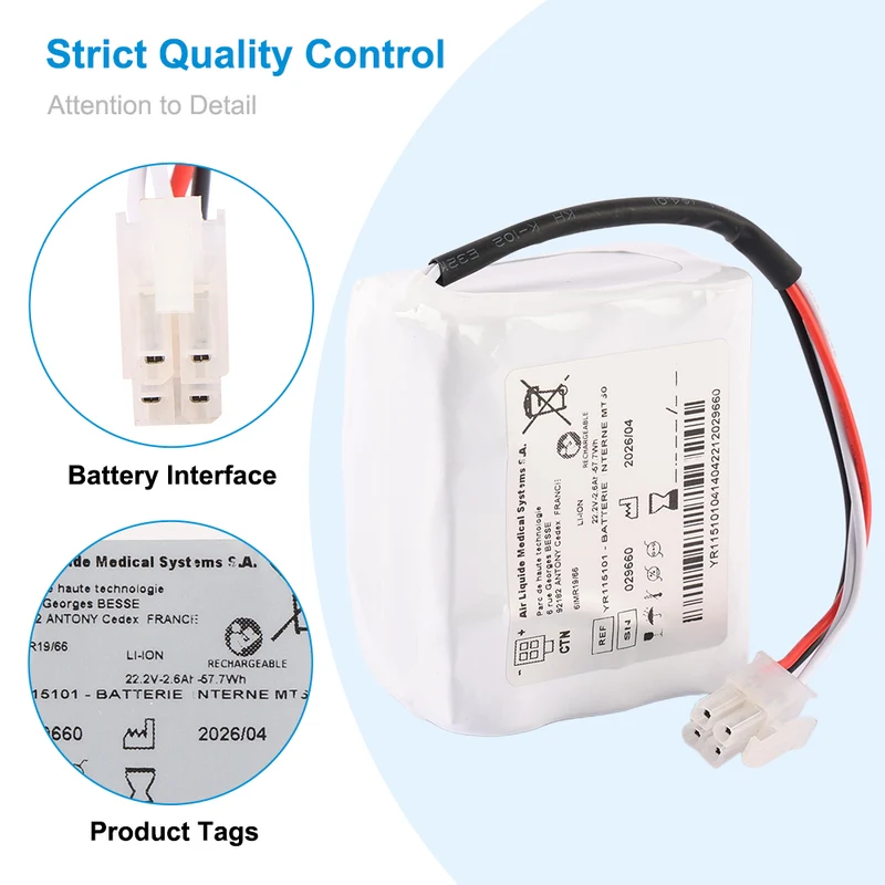 YR115101 Battery for Air Liquide Monnal T60 ICU Ventilator 22.2V 2.6Ah Li-ion