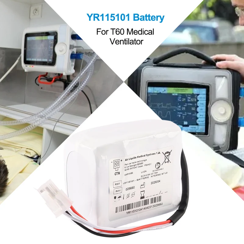 YR115101 Battery for Air Liquide Monnal T60 ICU Ventilator 22.2V 2.6Ah Li-ion