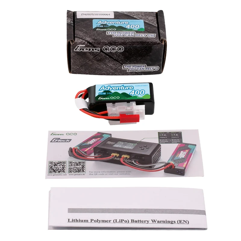 Gens Ace Accu lipo G-Tech Adventure 11.1v 400mAh 35C JST-RCY