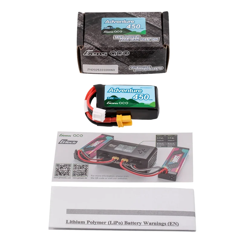 Gens Ace Accu lipo G-Tech Adventure 7.4v 450mAh 60C XT30