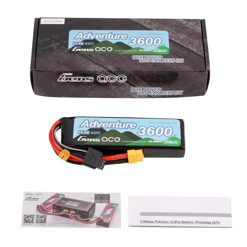 Gens Ace Accu lipo G-Tech Adventure 11.1v 3600mAh 60C XT60