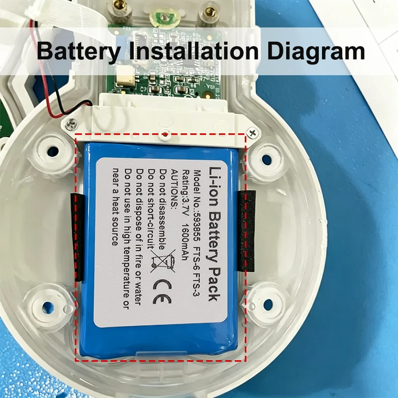 593855 Replacement Battery For Edan FTS-3 Wireless Fetal Monitor Probe