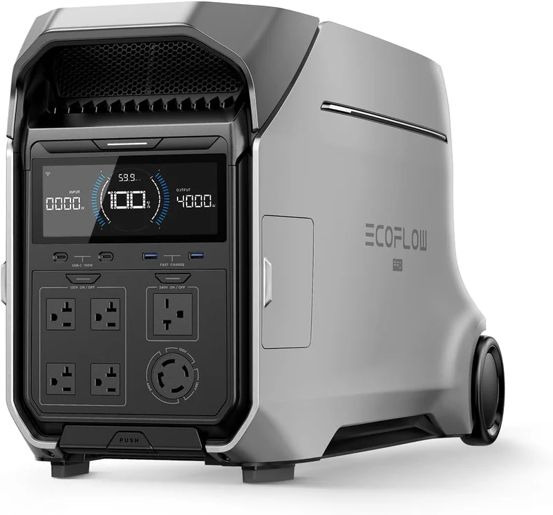EcoFlow DELTA Pro 3 Portable Power Station 4096Wh, 4000W AC Output, Expandable 4kWh–48kWh, 120V/240V, 14-Port