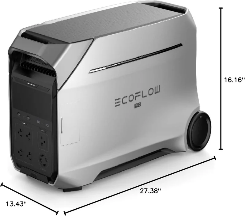 EcoFlow DELTA Pro 3 Portable Power Station 4096Wh, 4000W AC Output, Expandable 4kWh–48kWh, 120V/240V, 14-Port