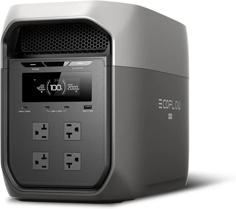 EcoFlow DELTA 3 Max Portable Power Station 2048Wh 2400W AC Output 3400W X-Boost