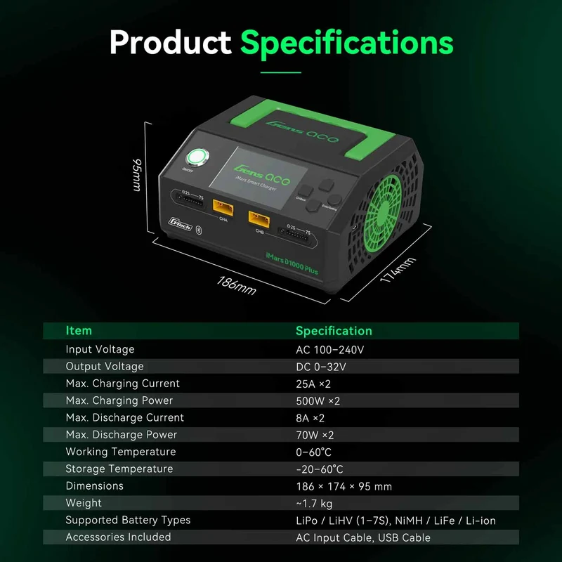Gens Ace Chargeur iMars D1000 Plus G-Tech 1000W GEAD1000PLUS