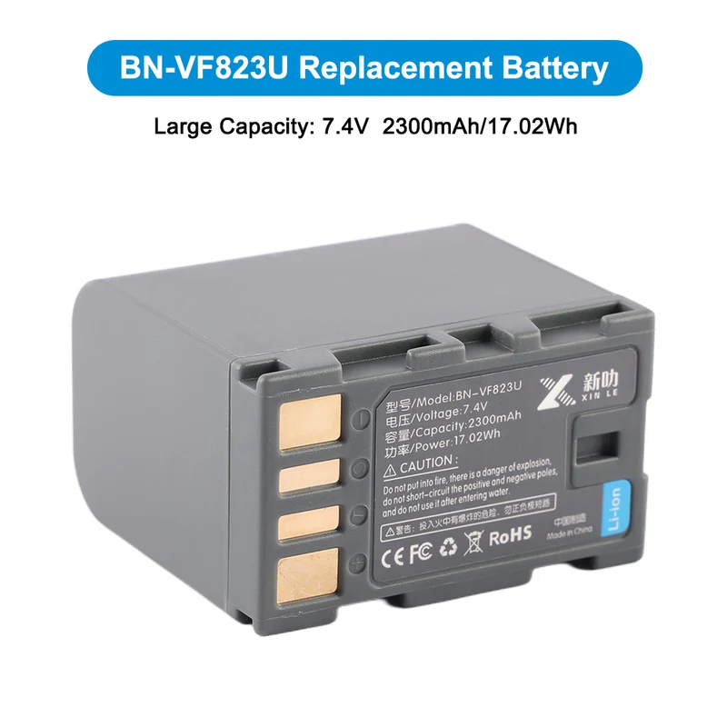 BN-VF823 BN-VF808U Replacement Camera Battery For JVC GZ-HM400 MG330 7.4V