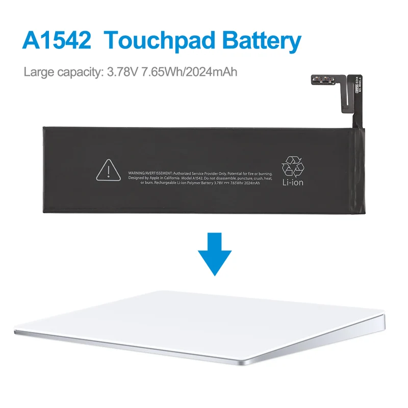 Apple Magic Trackpad 2 Battery Replacement A1542 020-8446 7.65Wh