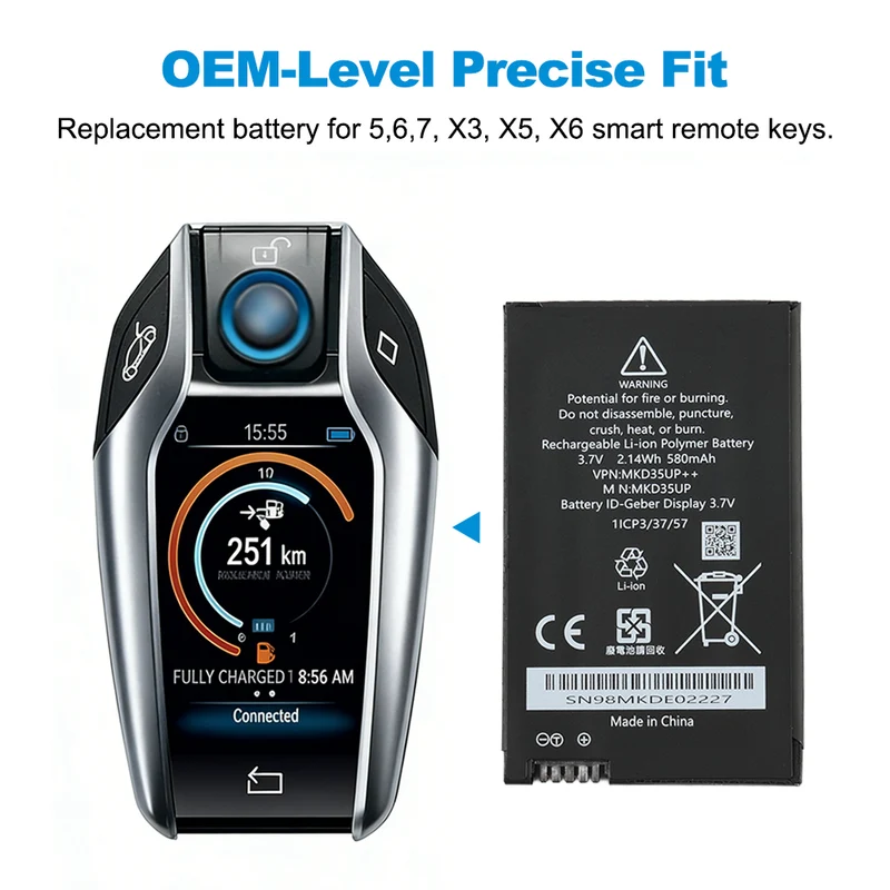 Battery for BMW Display Key | MKD35UP 5/7 Series X3 X5 X6 i8