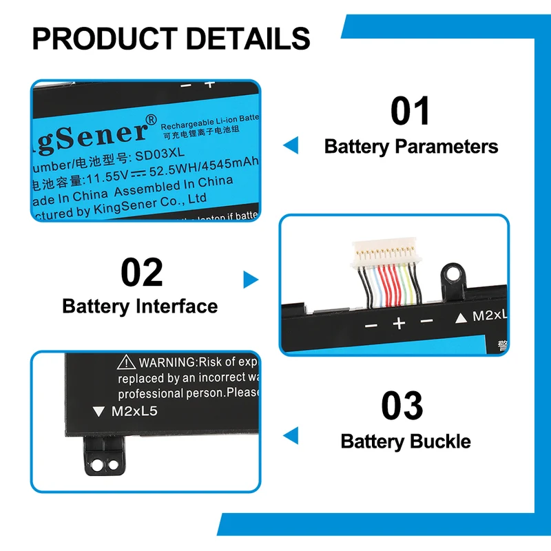 SD03XL Battery for HP Omen 15-EK 15-EN 2020 HSTNN-OB1R 11.55V 52.5Wh