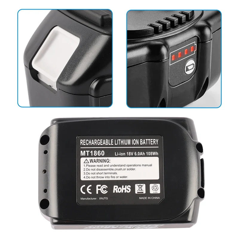 MT1850 Replacement Battery For Makit 18V 6000mAh Power Tool