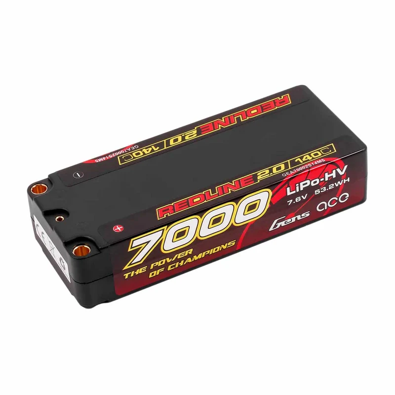 Gens Ace Redline 2.0 Hv Accu lipo Mid-Shorty 7.6v 7000mah 140C 2S1P