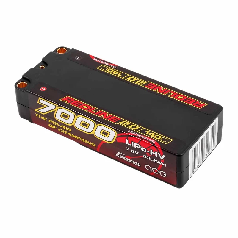 Gens Ace Redline 2.0 Hv Accu lipo Mid-Shorty 7.6v 7000mah 140C 2S1P