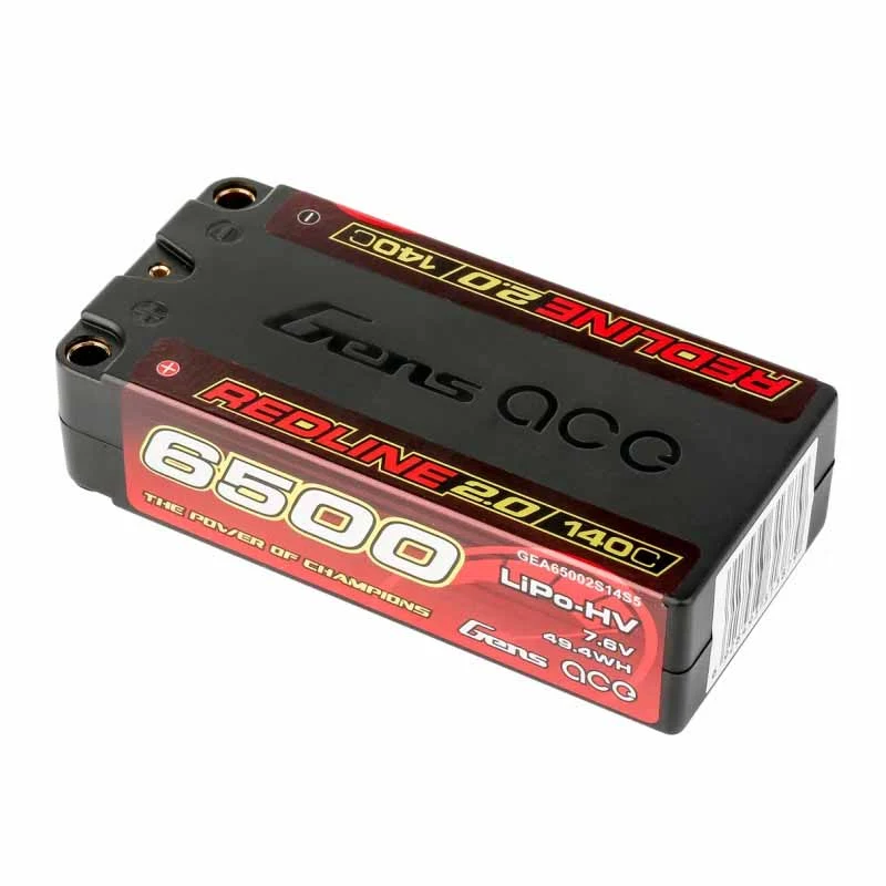 Gens Ace Redline 2.0 Hv Accu lipo Shorty 7.6v 6500mah 140C 2S1P