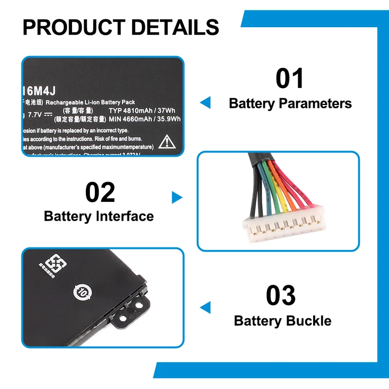 AP16M4J Battery for Acer Aspire 3 A314 A315 EX215 37Wh