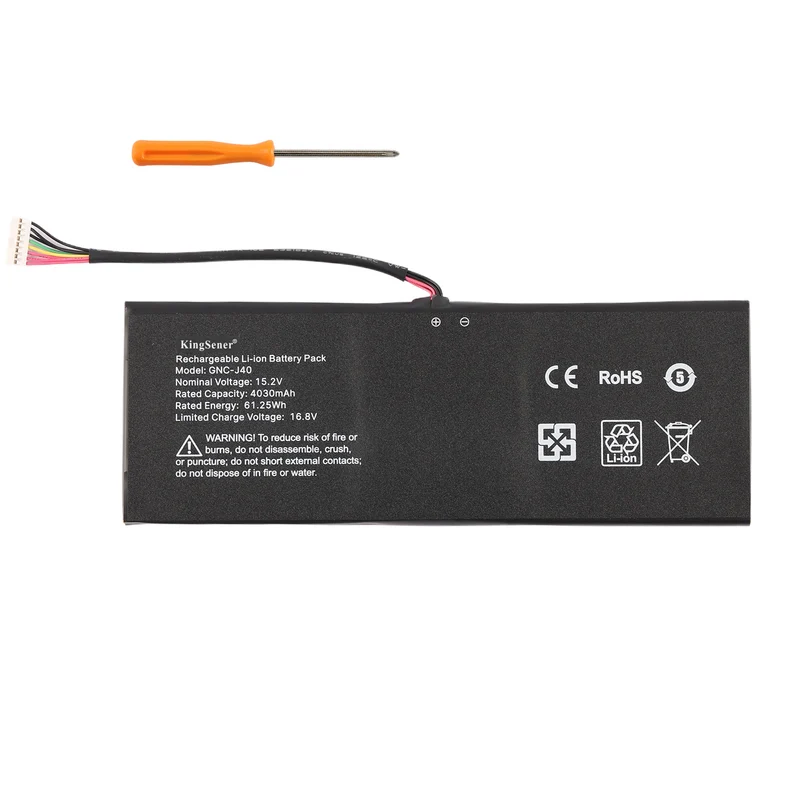GNC-J40 961TA013F Replacement Battery for GIGABYTE P34K P34W V3 V5 Gaming Laptop — 15.2V 61.25Wh