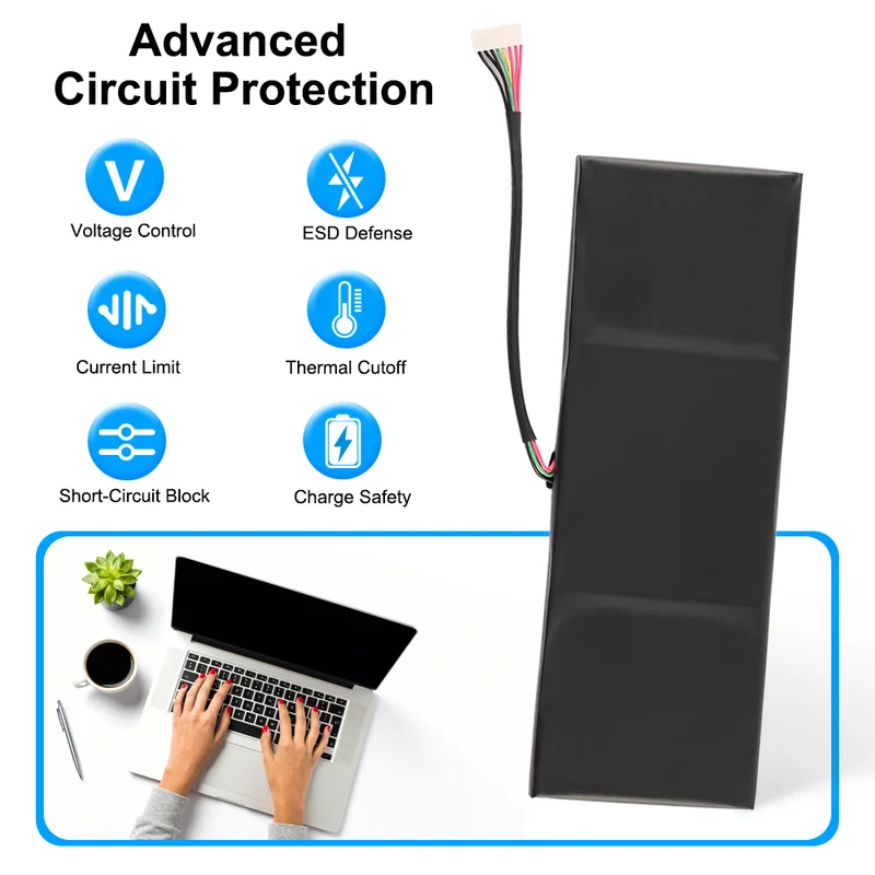 GNC-J40 961TA013F Replacement Battery for GIGABYTE P34K P34W V3 V5 Gaming Laptop — 15.2V 61.25Wh