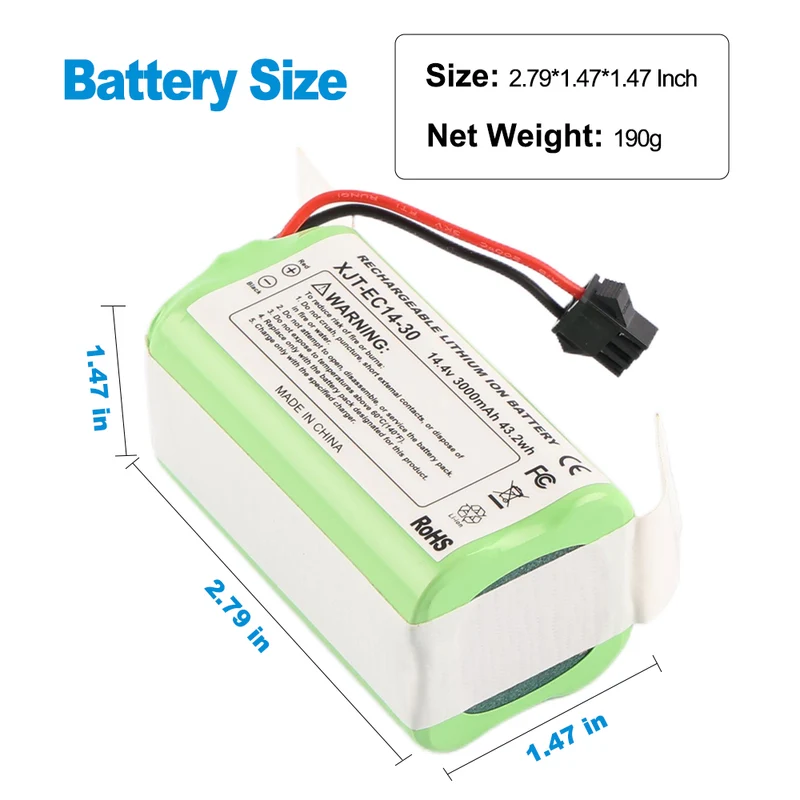 XJT-EC14-30 Robot Vacuum Battery For Ecovacs Deebot N79S N79W N79 500 600