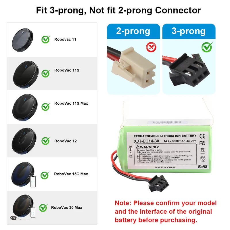 XJT-EC14-30 Robot Vacuum Battery For Ecovacs Deebot N79S N79W N79 500 600