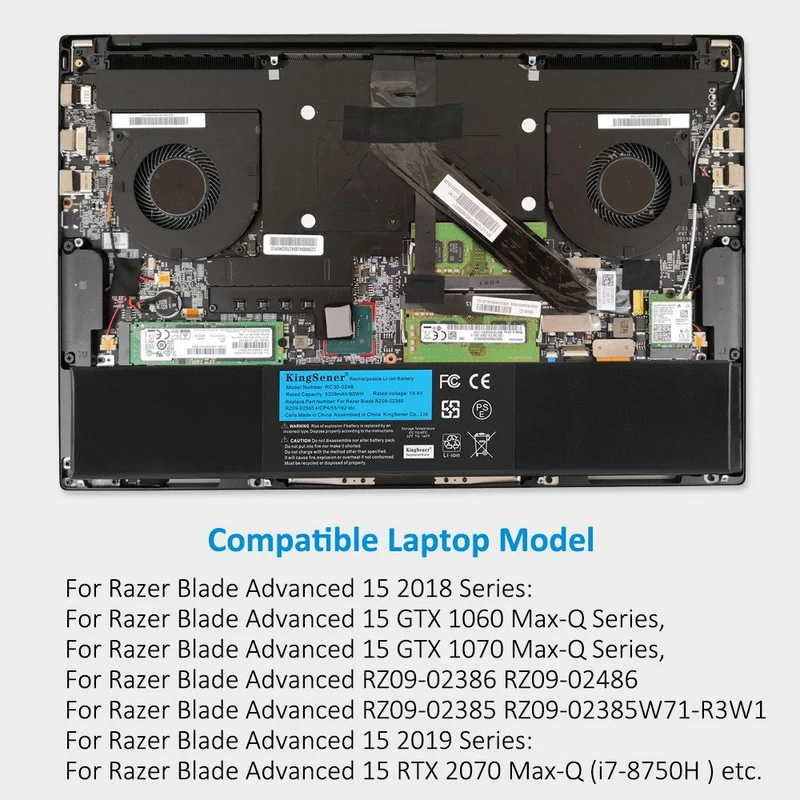 RC30-0248 Battery for Razer Blade 15 Advanced 2018–2021 — 15.4V 80Wh