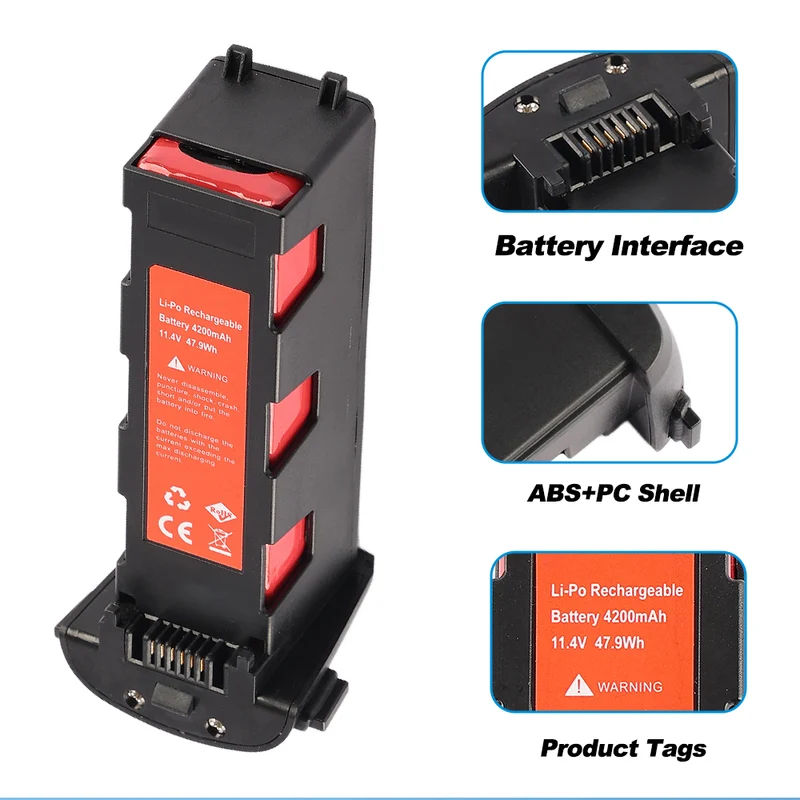 Max Power 11.4V 4200mAh Lipo Battery for Hubsan Zino H117S GPS RC Drone Flight Battery