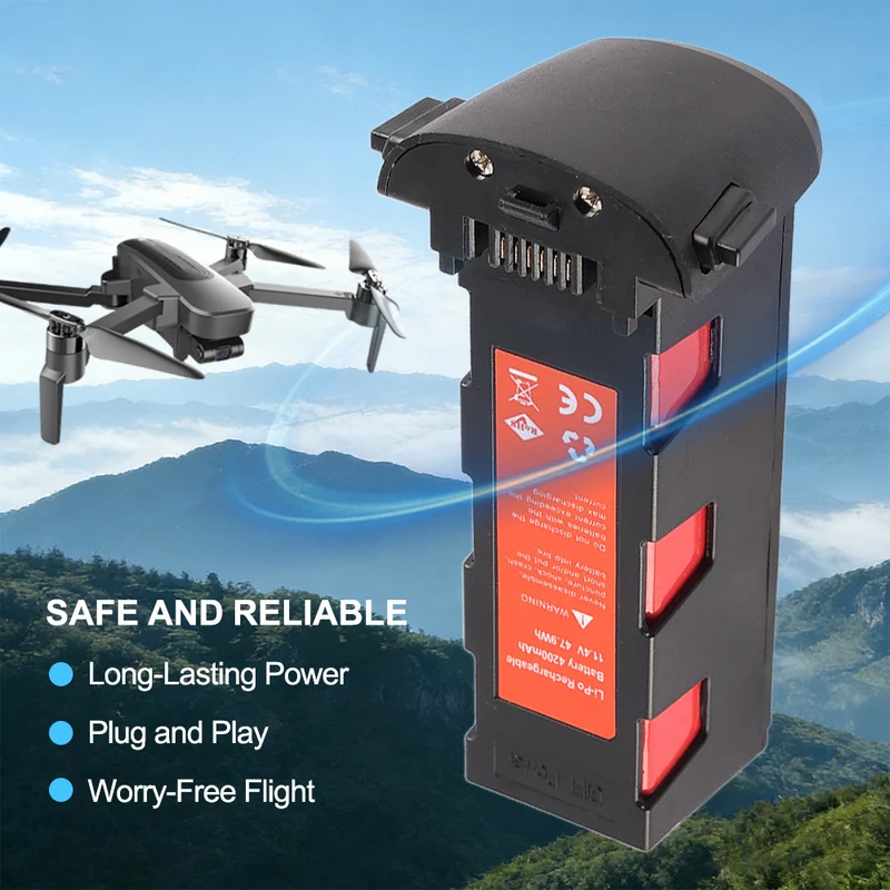 Max Power 11.4V 4200mAh Lipo Battery for Hubsan Zino H117S GPS RC Drone Flight Battery
