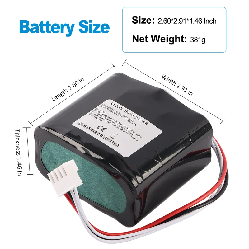 WM11603 Replacement Battery For Weinmann Atmos 319.0031.0.