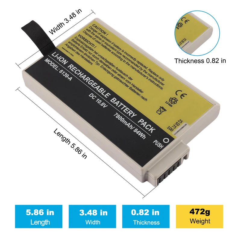 6139-A Replacement Battery For Philips Avalon MP Series MX Series ICU Patient Monitor