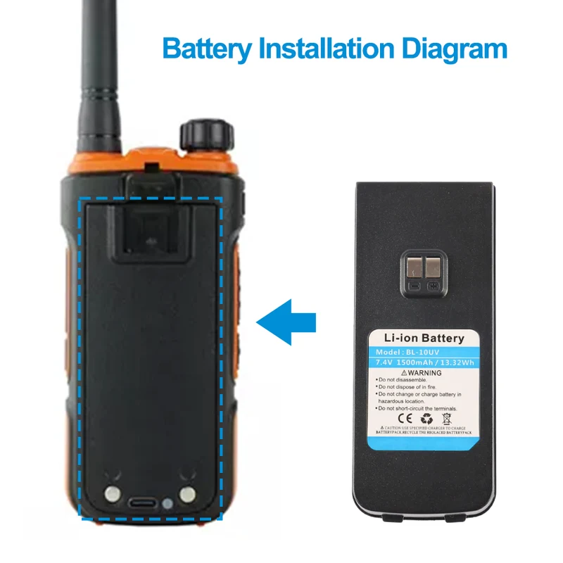 BL-10UV Replacement Battery For Baofeng UV-11R UV-10R Amateur Ham Radio Transceiver