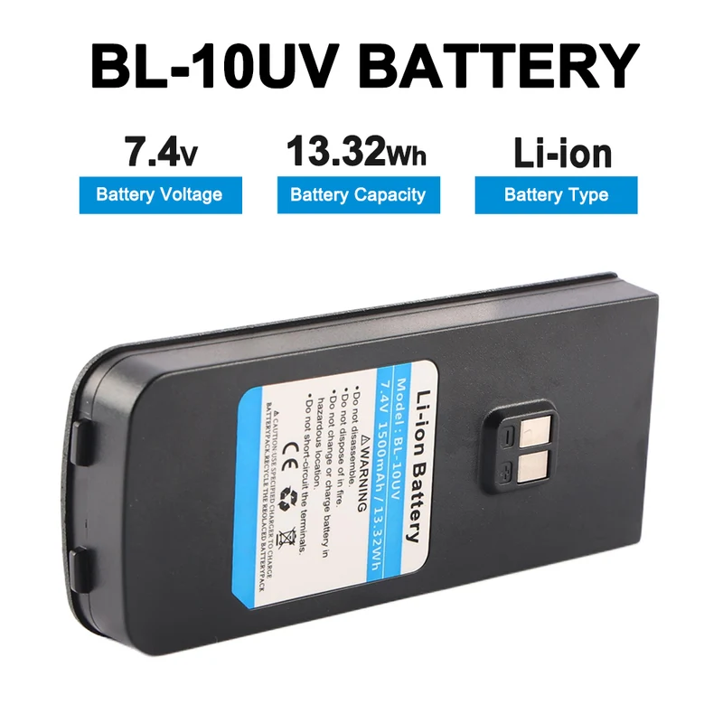 BL-10UV Replacement Battery For Baofeng UV-11R UV-10R Amateur Ham Radio Transceiver