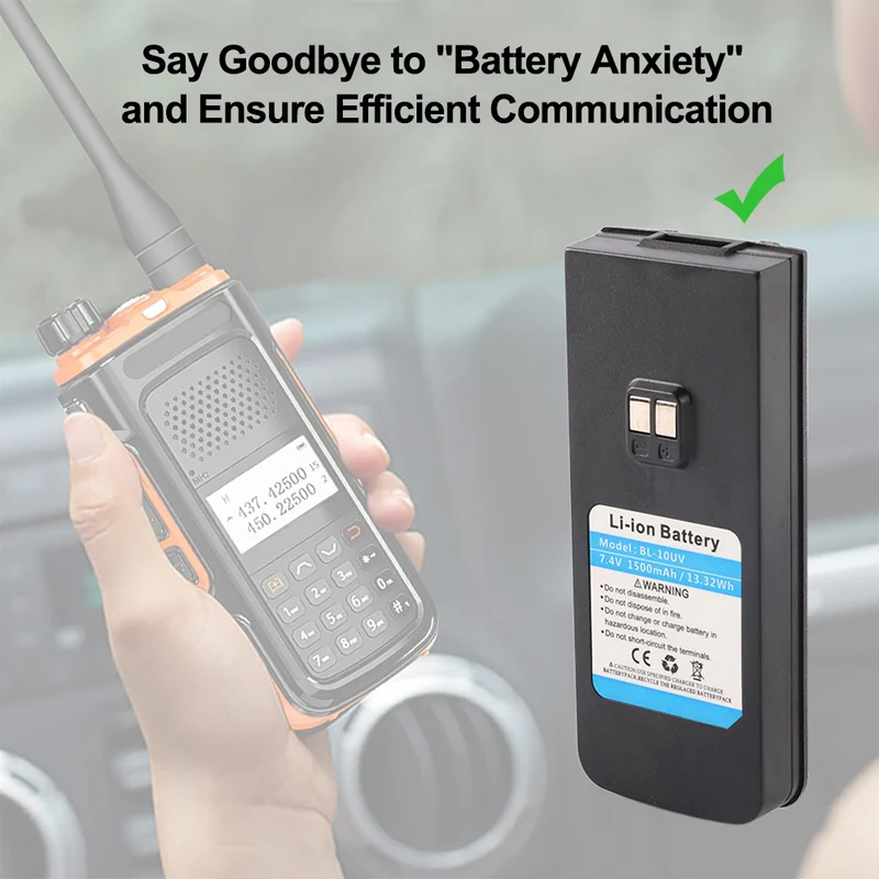 BL-10UV Replacement Battery For Baofeng UV-11R UV-10R Amateur Ham Radio Transceiver