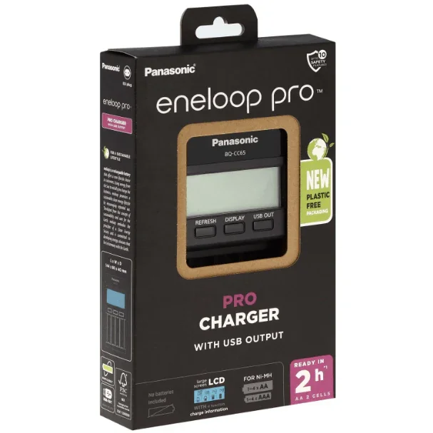 Chargeur ENELOOP PRO BQ-CC65 pour 4 Batteries AA ou AAA