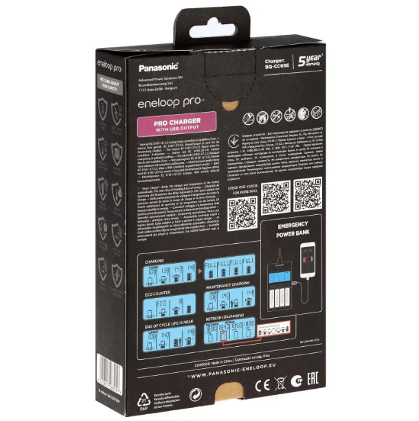 Chargeur ENELOOP PRO BQ-CC65 pour 4 Batteries AA ou AAA