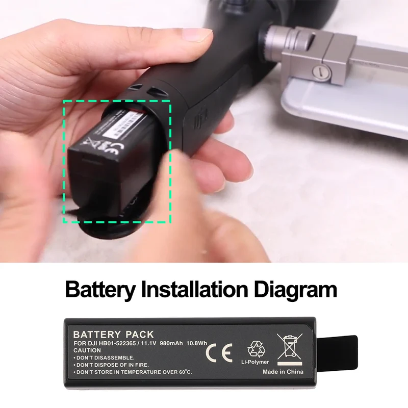 HB01-522365 Battery For DJI Osmo Osmo+ Zenmuse X3 X5 X5R Handheld Camera 980mAh