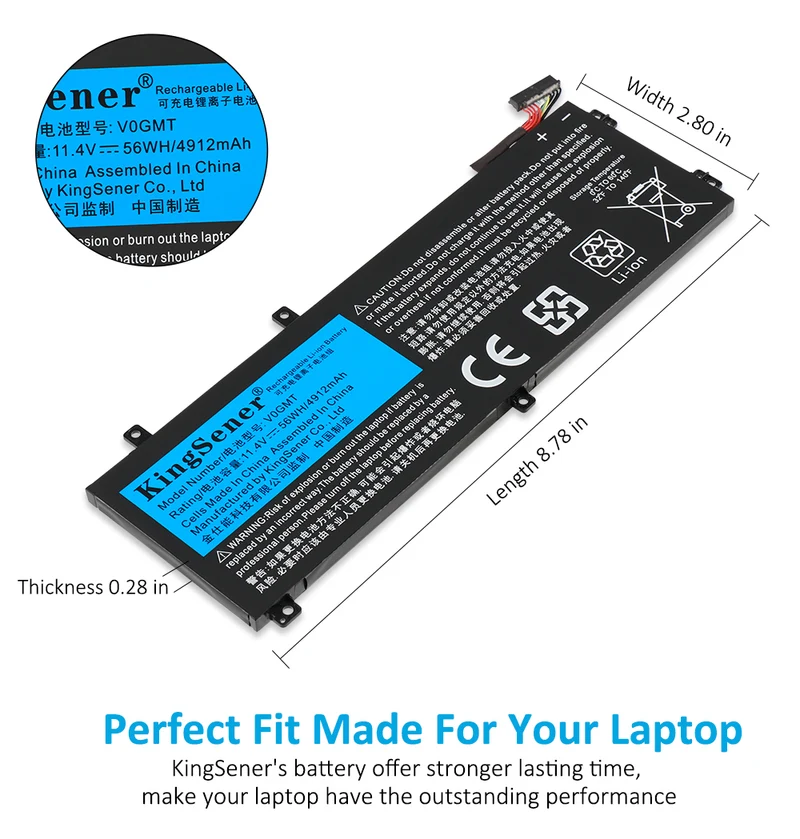 V0GMT Battery for Dell G7 17 7700 Inspiron Vostro 15