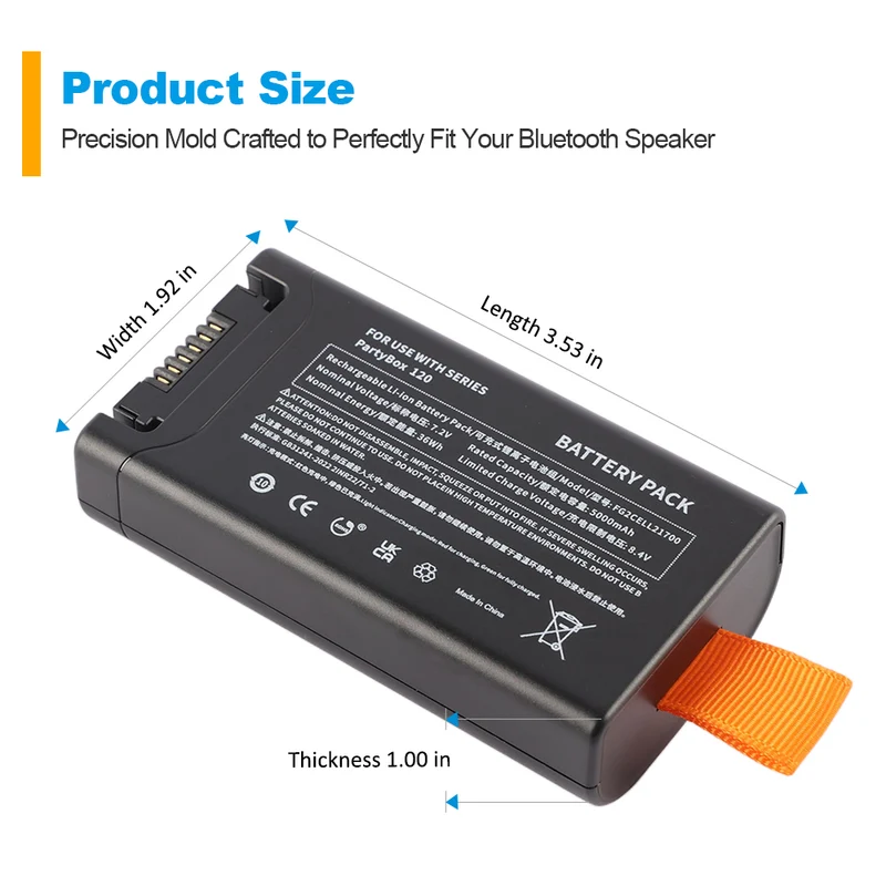 Replacement Bluetooth Speaker Battery For JBL PartyBox Club 120