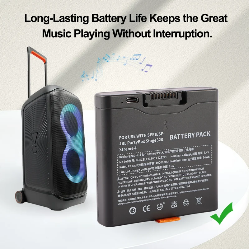 FG4CELL2170X FG4CELL21700X Battery For JBL Xtreme 4 9444mAh