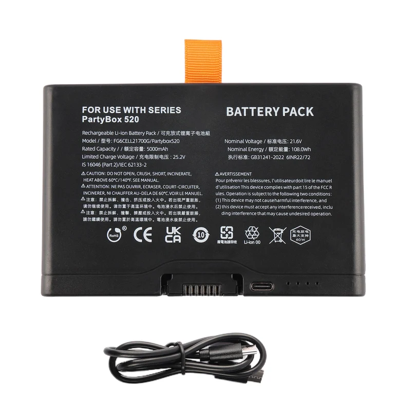 2PCS FG6CELL21700G Bluetooth Speaker Battery For JBL PartyBox 520 720 Boombox4