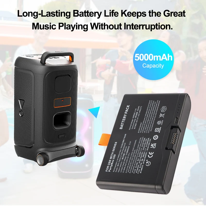 2PCS FG6CELL21700G Bluetooth Speaker Battery For JBL PartyBox 520 720 Boombox4