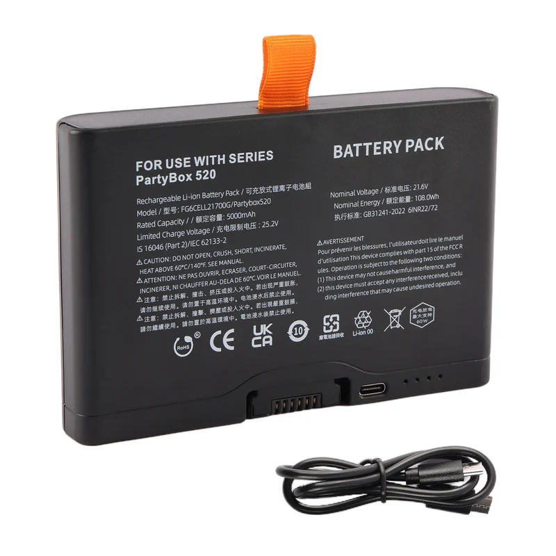 2PCS FG6CELL21700G Bluetooth Speaker Battery For JBL PartyBox 520 720 Boombox4