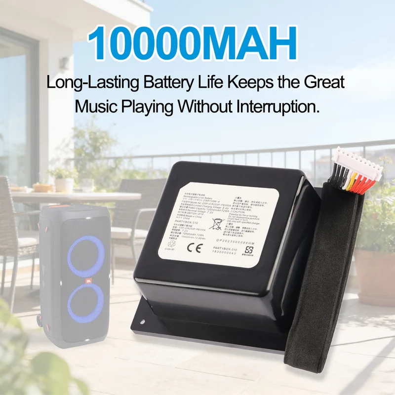 GSP-ICR2S4P-PB350A Battery For JBL PartyBox 310 Bluetooth Speaker 10000mAh 7.2V