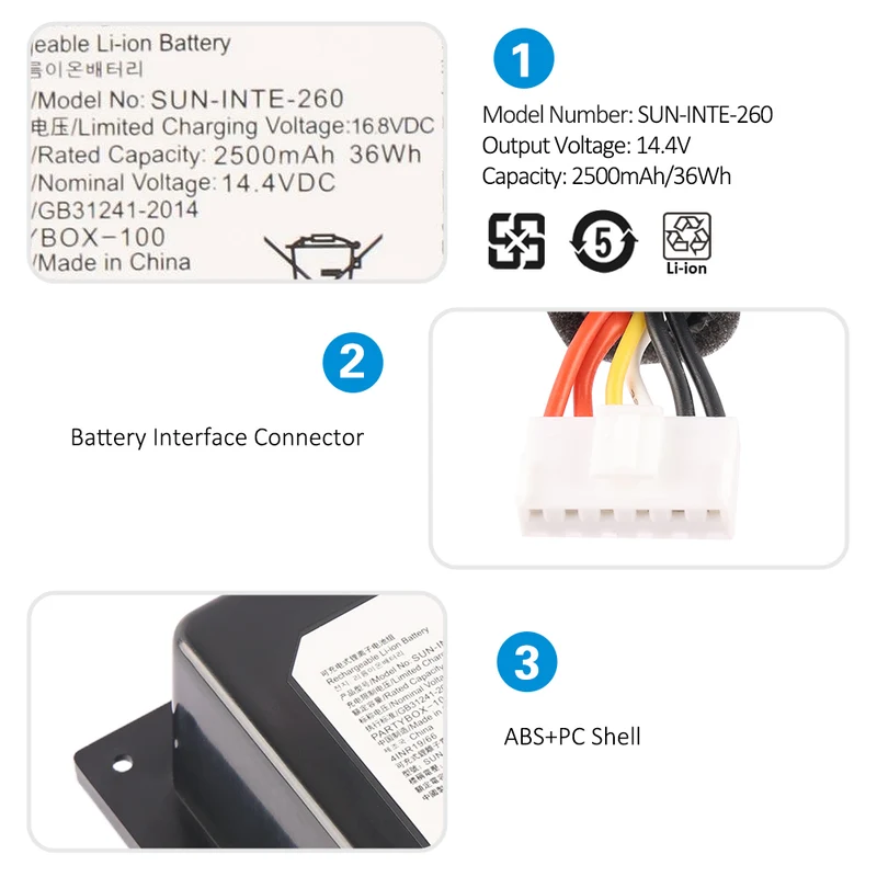 SUN-INTE-260 Replacement Battery For JBL PartyBox 100 Portable Party Speaker 36Wh