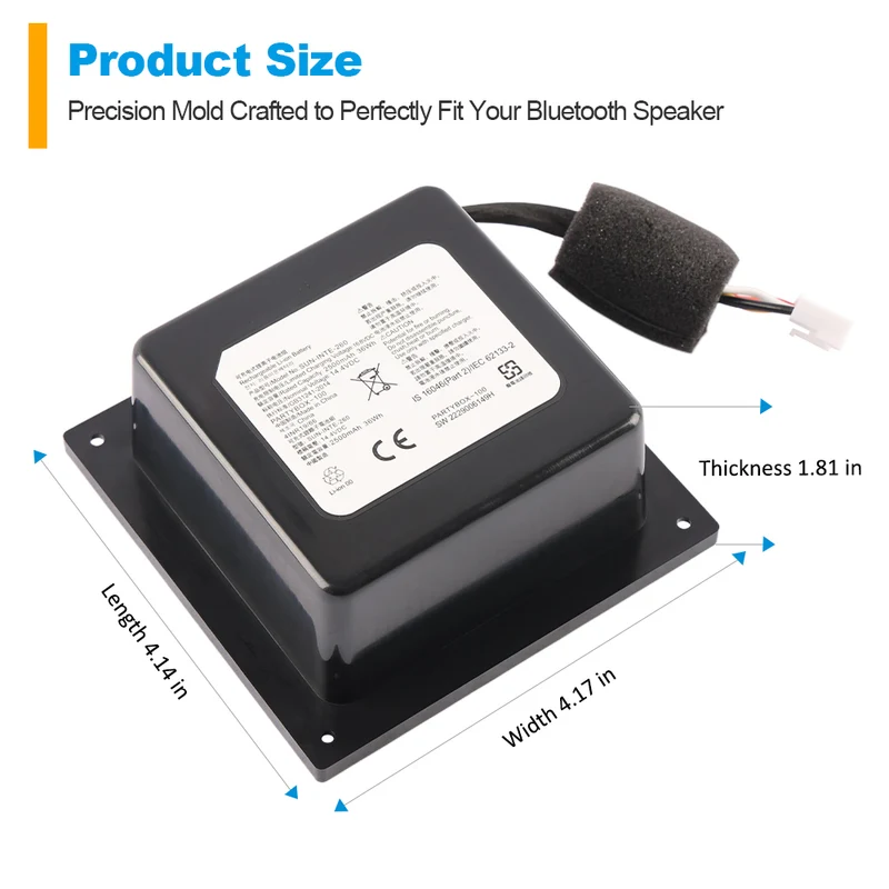 SUN-INTE-260 Replacement Battery For JBL PartyBox 100 Portable Party Speaker 36Wh