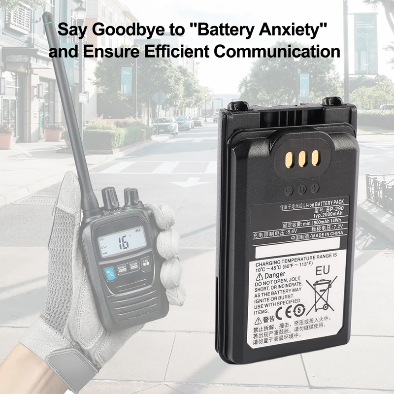 BP-290 Replacement Battery For Icom IC-F52D IC-F62D IC-M85 Radio