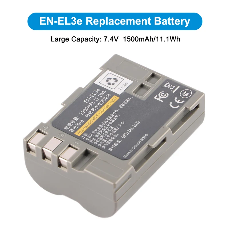 EN-EL3E Replacement Camera Battery For Nikon D90 D100 D200 D300